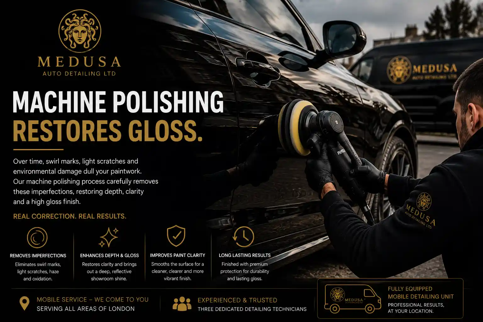 machine polishing restoring gloss to vehicle paint