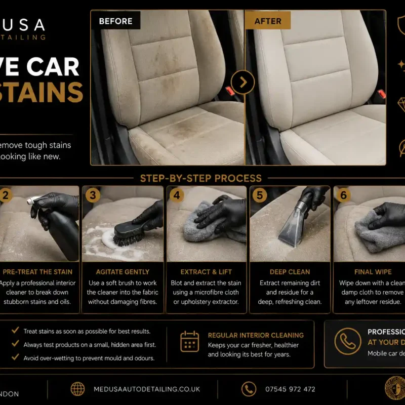 professional removing stains from fabric car seats